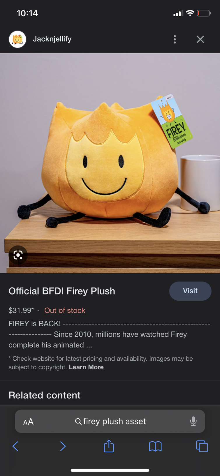 Official BFDI Firey Plush – Jacknjellify