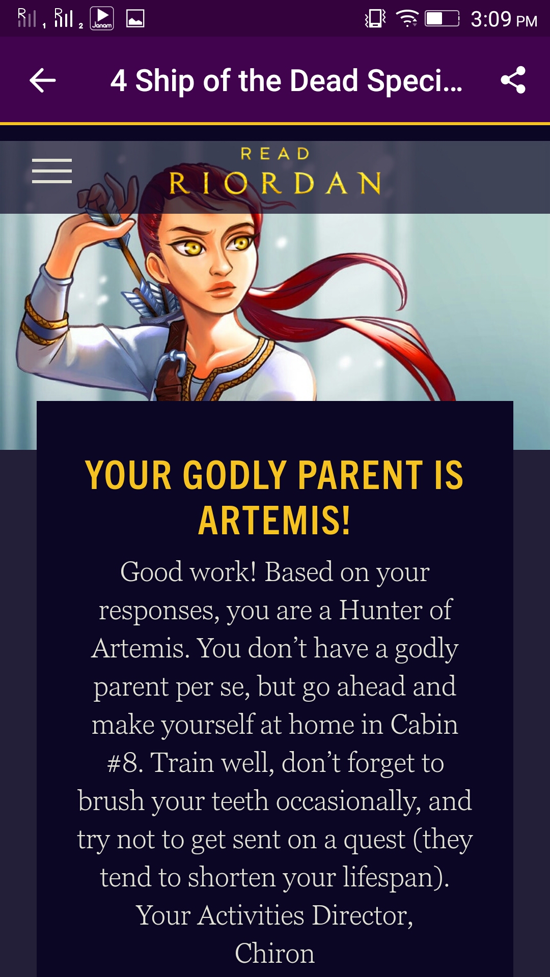 Read Riordan S Official Godly Parent Quiz Fandom