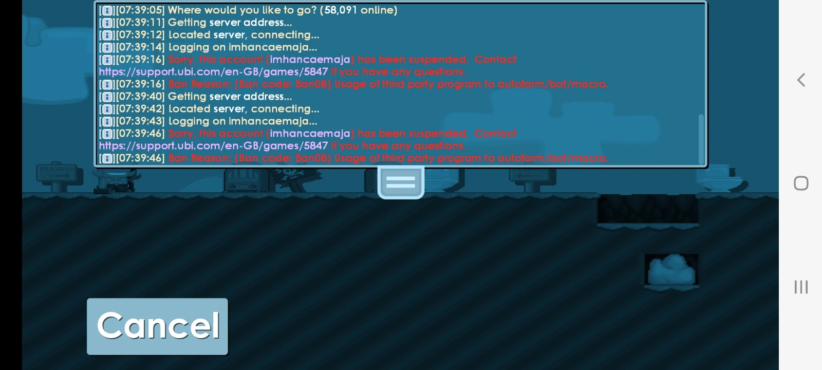 hello growtopia staff I want to report that I got banned with the ban