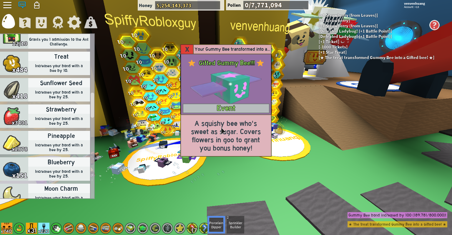 Roblox Bee Swarm Simulator Gummy Bee