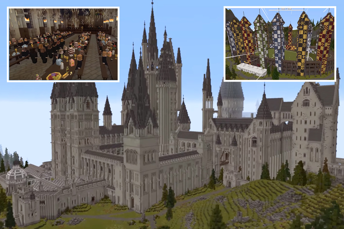 Схема хогвартса для майнкрафт в блоках