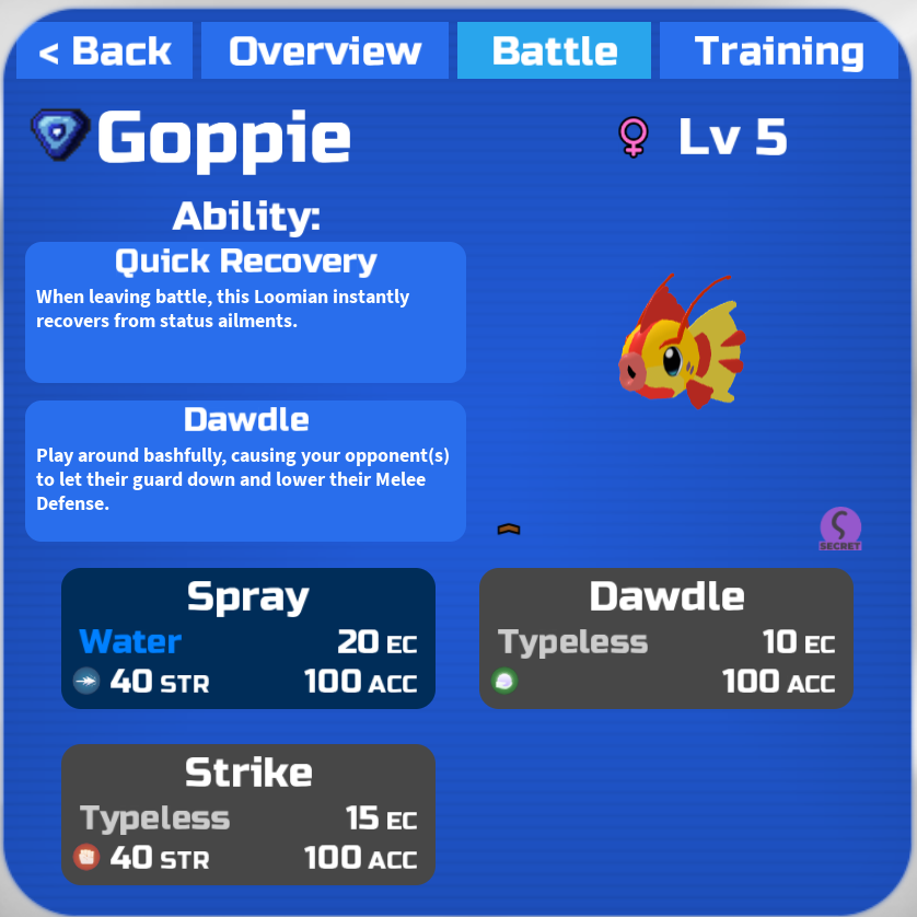 Goppie Secret Ability Fandom - roblox loomian legacy hidden ability