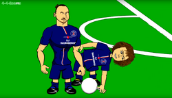David Louise cheating to Zlatan take the free-kick.