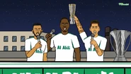 Celebrating AFC Champions with Al-Ahli, holding MVP trophy