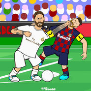 Ramos punching messi