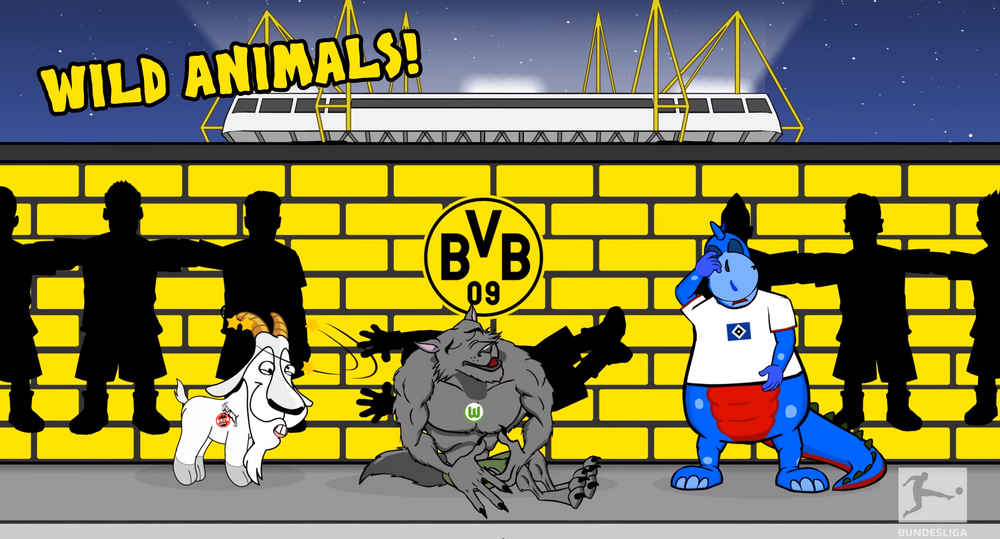 Goat Wolfsburg werewolf dinosaur Colonia Hamburger SV dinosaur Yellow Wall.png