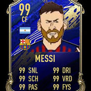messi and his toty card