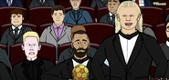 About to throw Mercedes Benzema out of the Balloon D'Or with Kev De Bluene watching him