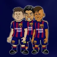 MSN during the UOAFA Not Many Are Really Champions League 2014/15 opening.
