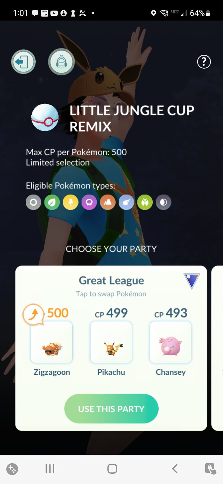 New shiny for me and I finished the 1st page of GO Battle League