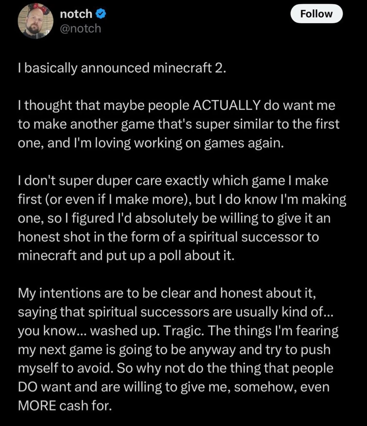 Notch, the creator of ‘MINECRAFT’ has announced he’s working on the ...