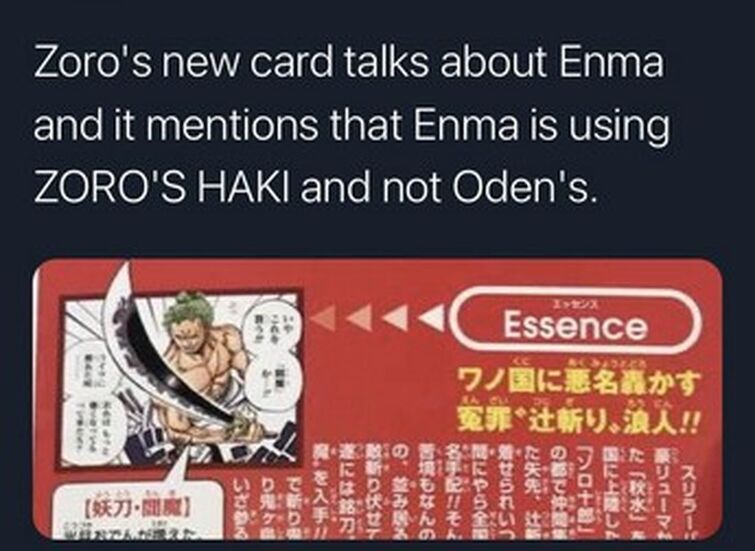 La Vivre Card De Zoro Confirm Qu Enma Fandom