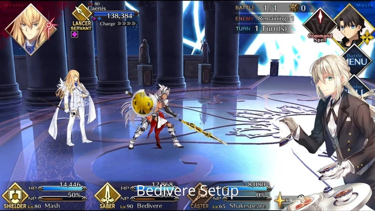 [FGO NA] Olympus Caenis 1st Fight - Bedivere Setup
