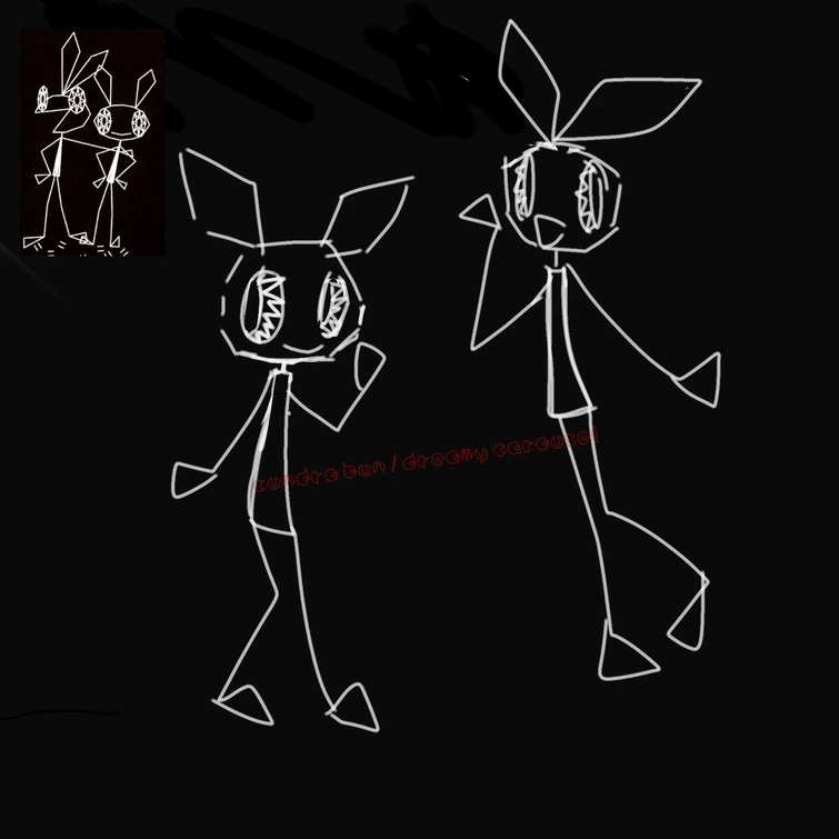 Trash Sketch of Vibri and her cousin HUEHEHEUEHEHEUEUHE (vib ribbon ...