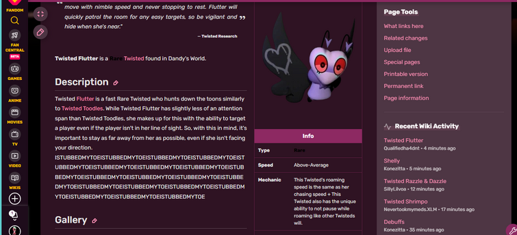 looks like twisted flutter already need be locked, edits reverted | Fandom