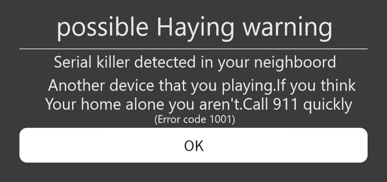 Roblox Error Code 1001. What? 