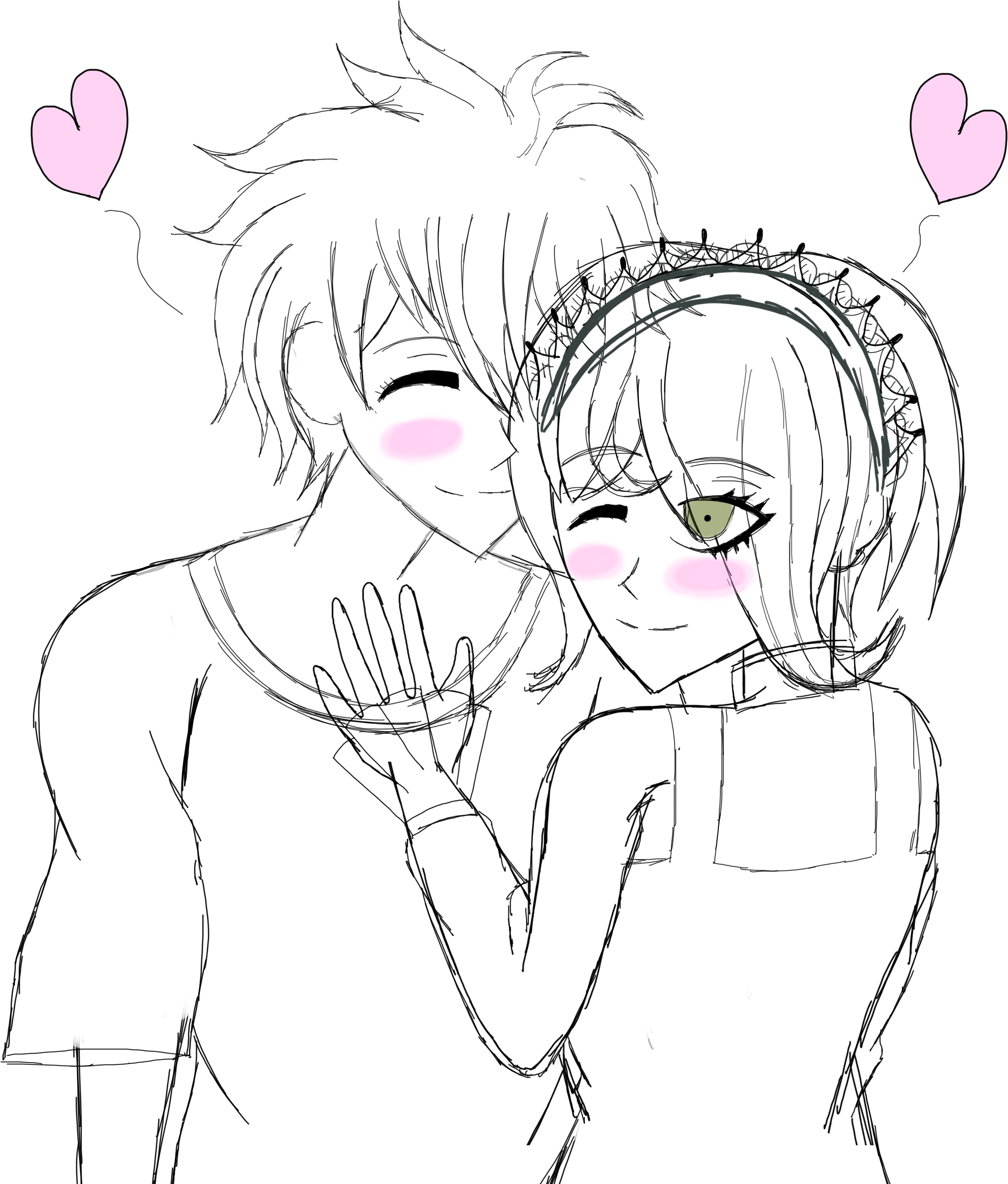 anime couples kissing coloring pages