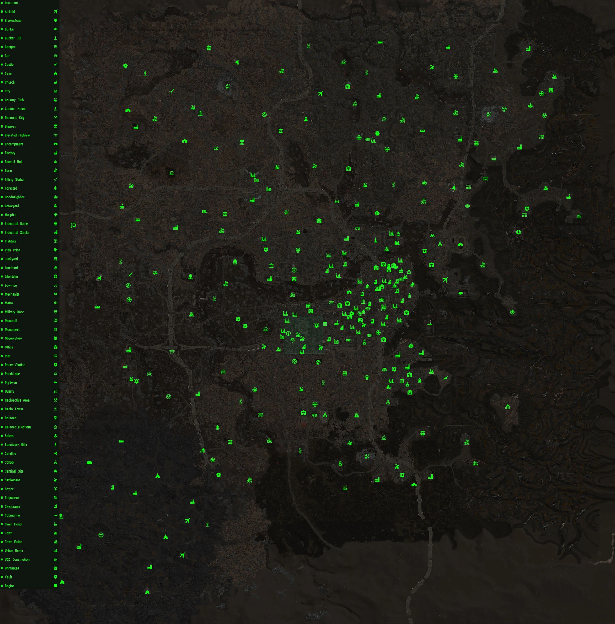 Интерактивная карта фоллаут 4 на русском языке