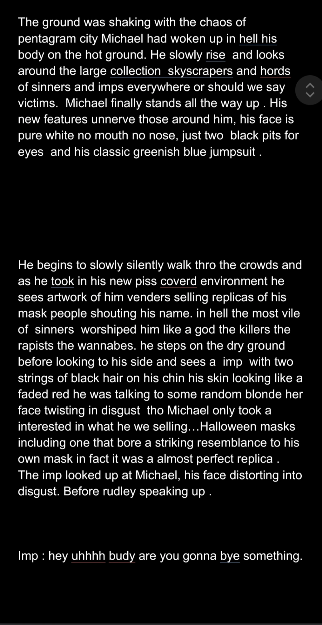 A sneak peek at my new hb/hh x horror series im writing may drop