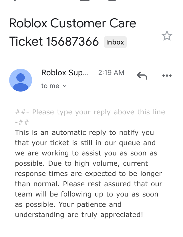 What Is Roblox Customer Care Ticket Number