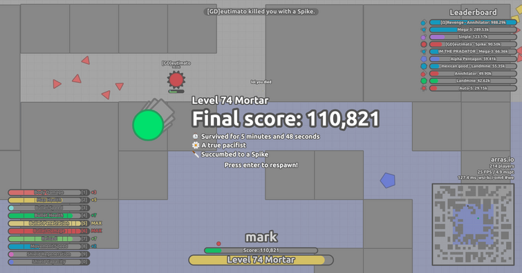 best build for spreadshot in seige arras.io. really cool. got 1st