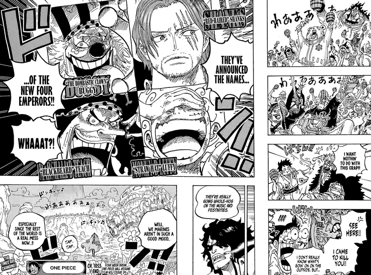 Monkey d. Luffy, Marshall d. teach, Shanks, and BUGGY!!!!!!!!!😡 Fandom