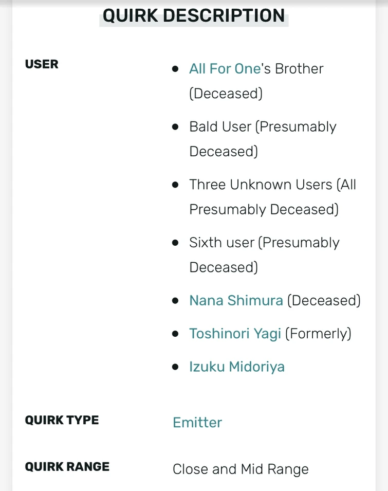 Is midoriya the 10th holder of One for all Fandom