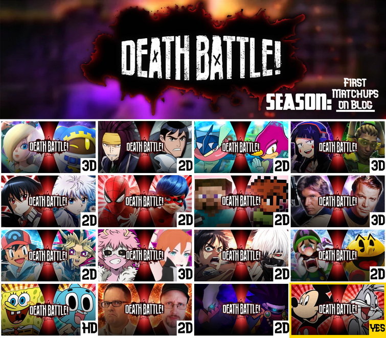 I Made A Death Battle Season With The First 16 Matchups On My All Matchups I Want List Fandom 8820