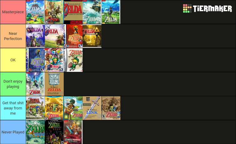 Best Zelda Games Tier List