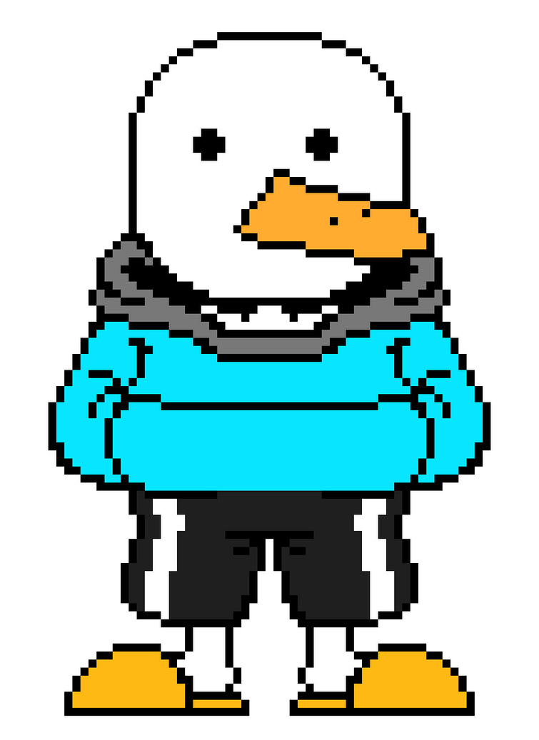 pixel art of Dewart aka Duck!Sans