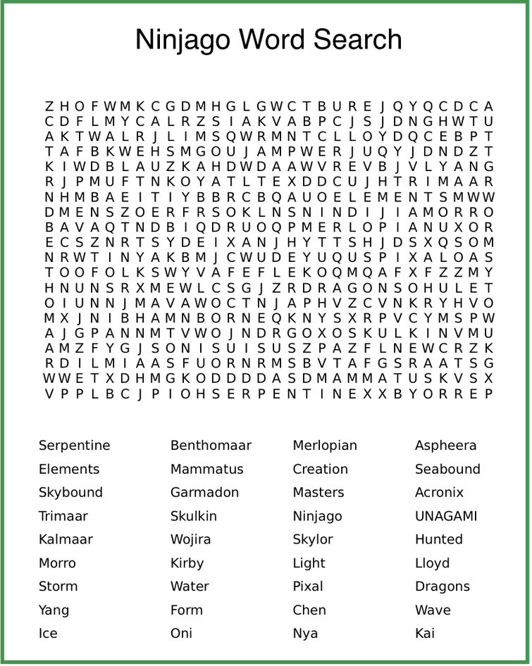 Ninjago words hotsell