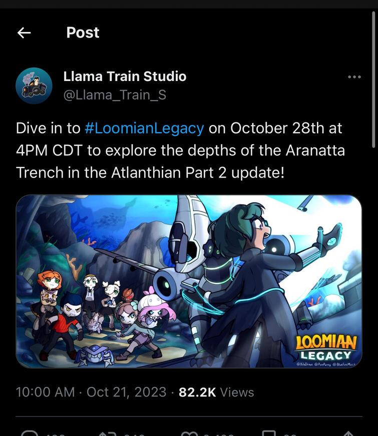 LL Fact of the day #653: On October 21st 2023, the official Twitter account  for the developers of Loomian Legacy hit 100k followers. : r/LoomianLegacy