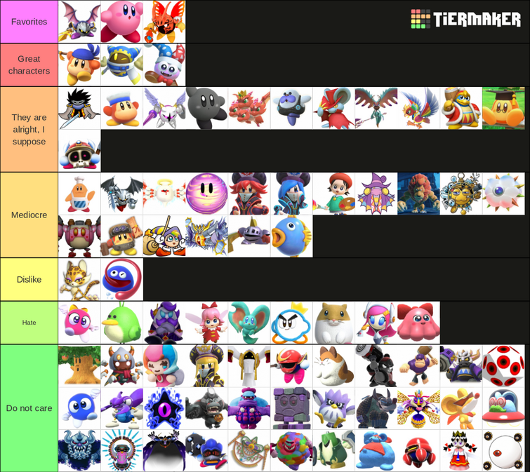 all kirby characters list