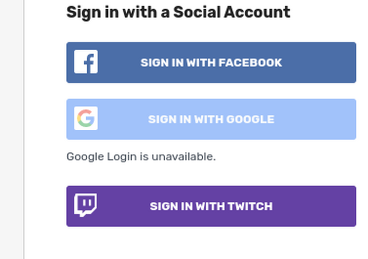 Feature Unavailable: Facebook Login is currently unavailable for