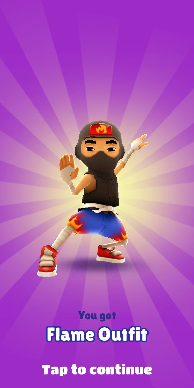 Subway Surfers historic Zurich Ninja Flame Outfit 