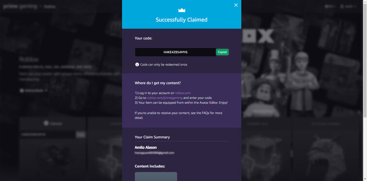 Roblox: How To Claim  Prime Gaming Rewards