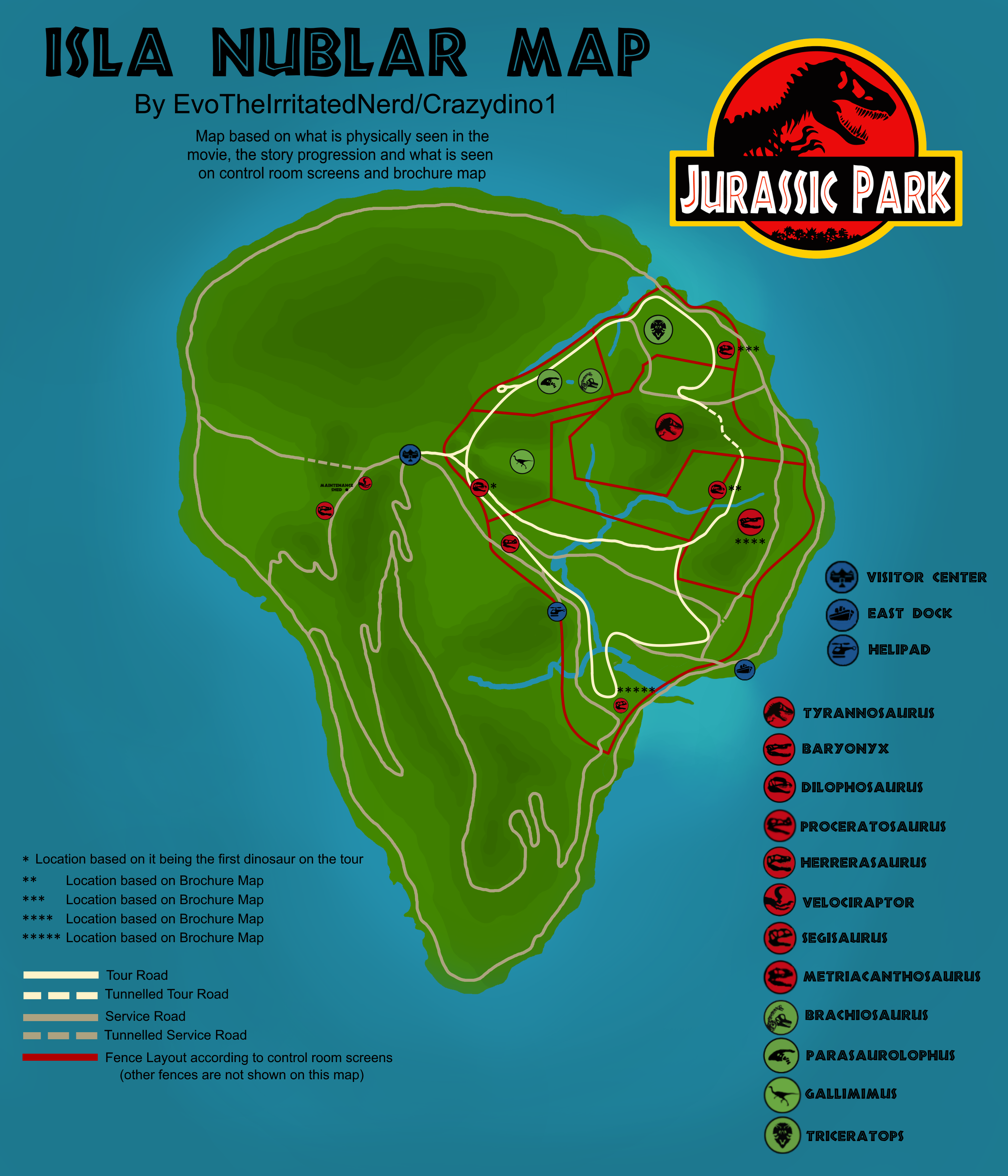 Isla Nublar Map Based On The First Film Fandom 0683