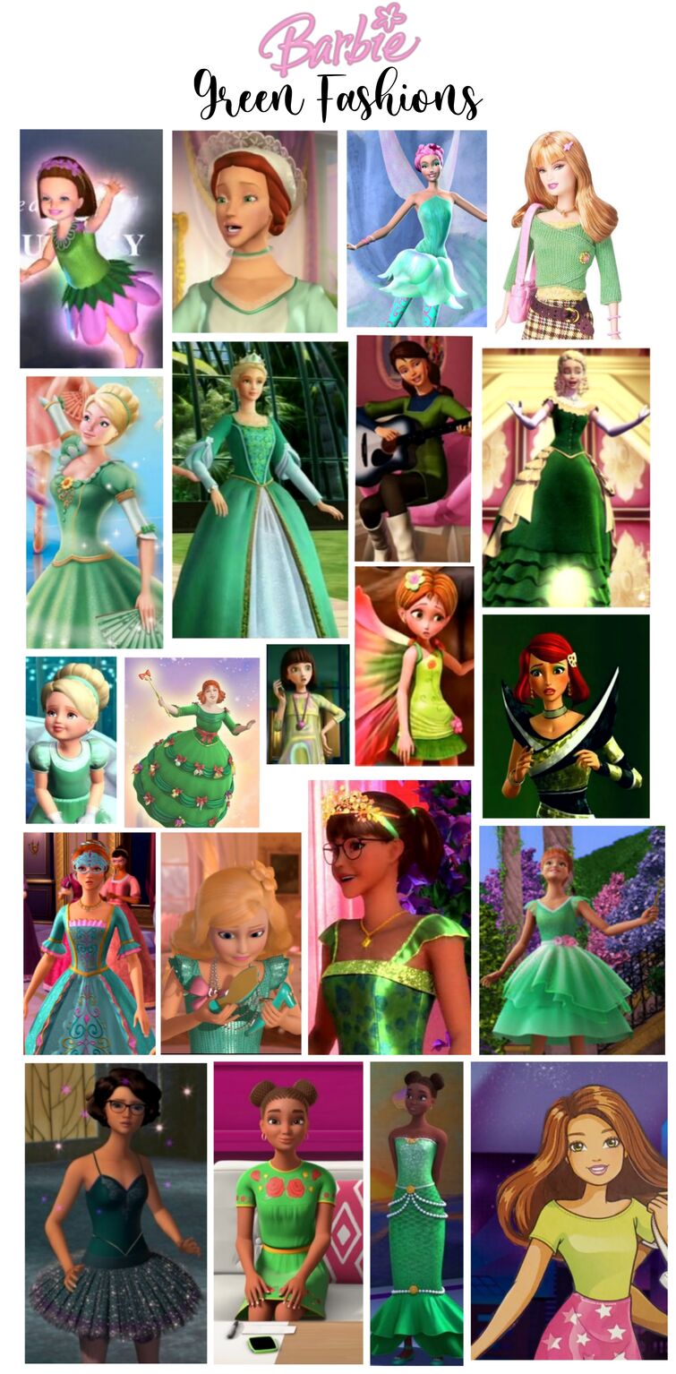 BARBIE Made to Move Doll with Green Dress (Green) Showing