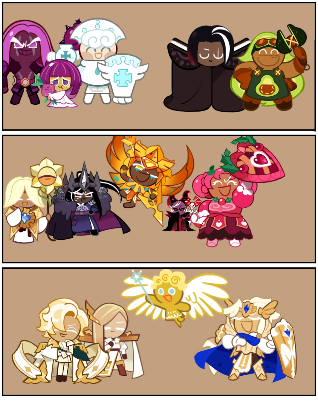 The good end AU but a few panels of some of the cookies doing their new ...