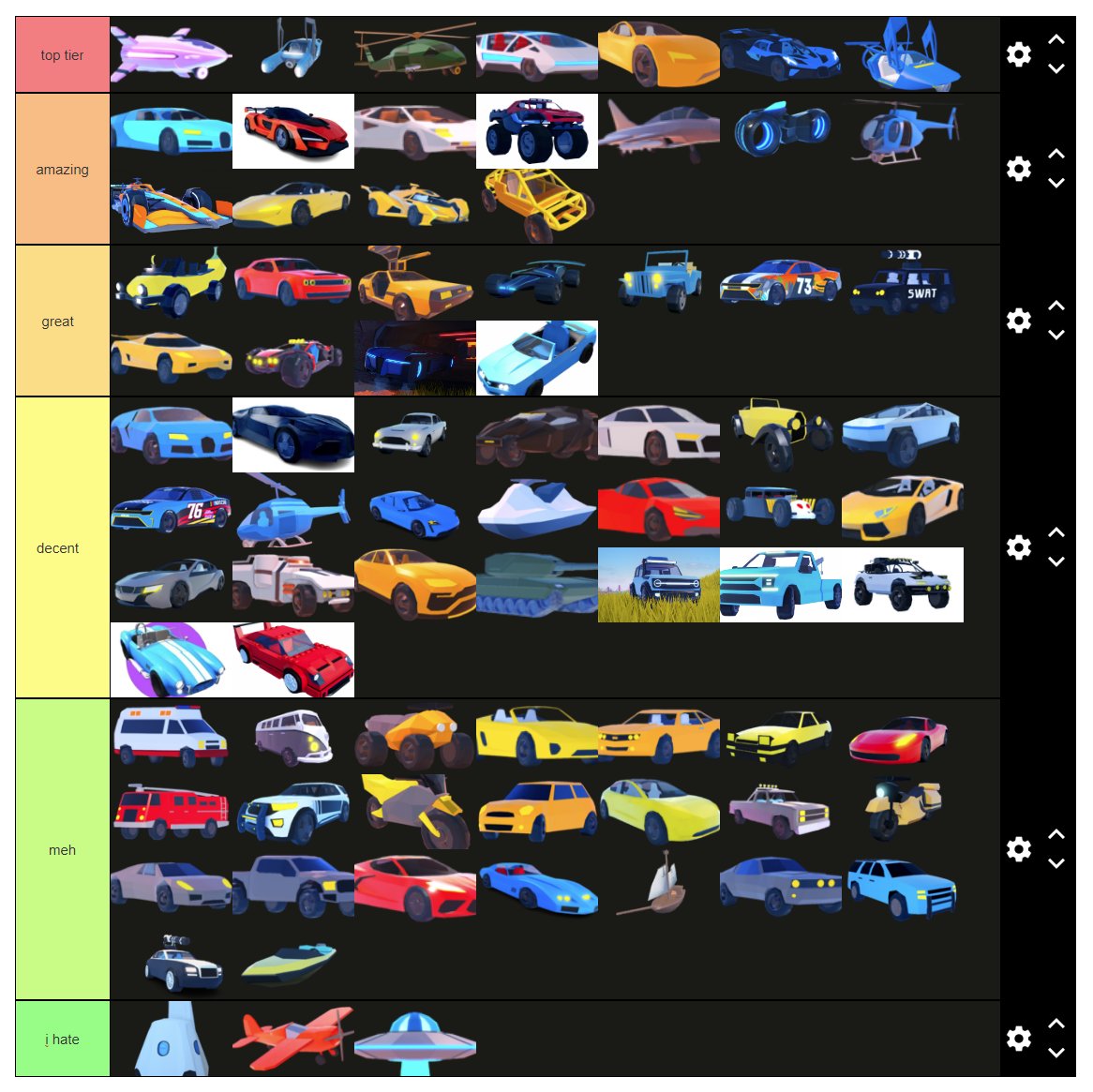 Jailbreak Vehicle tier list Fandom