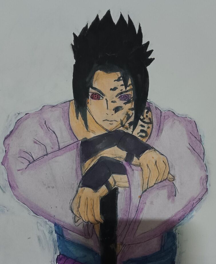 sasuke uchiha curse mark drawing