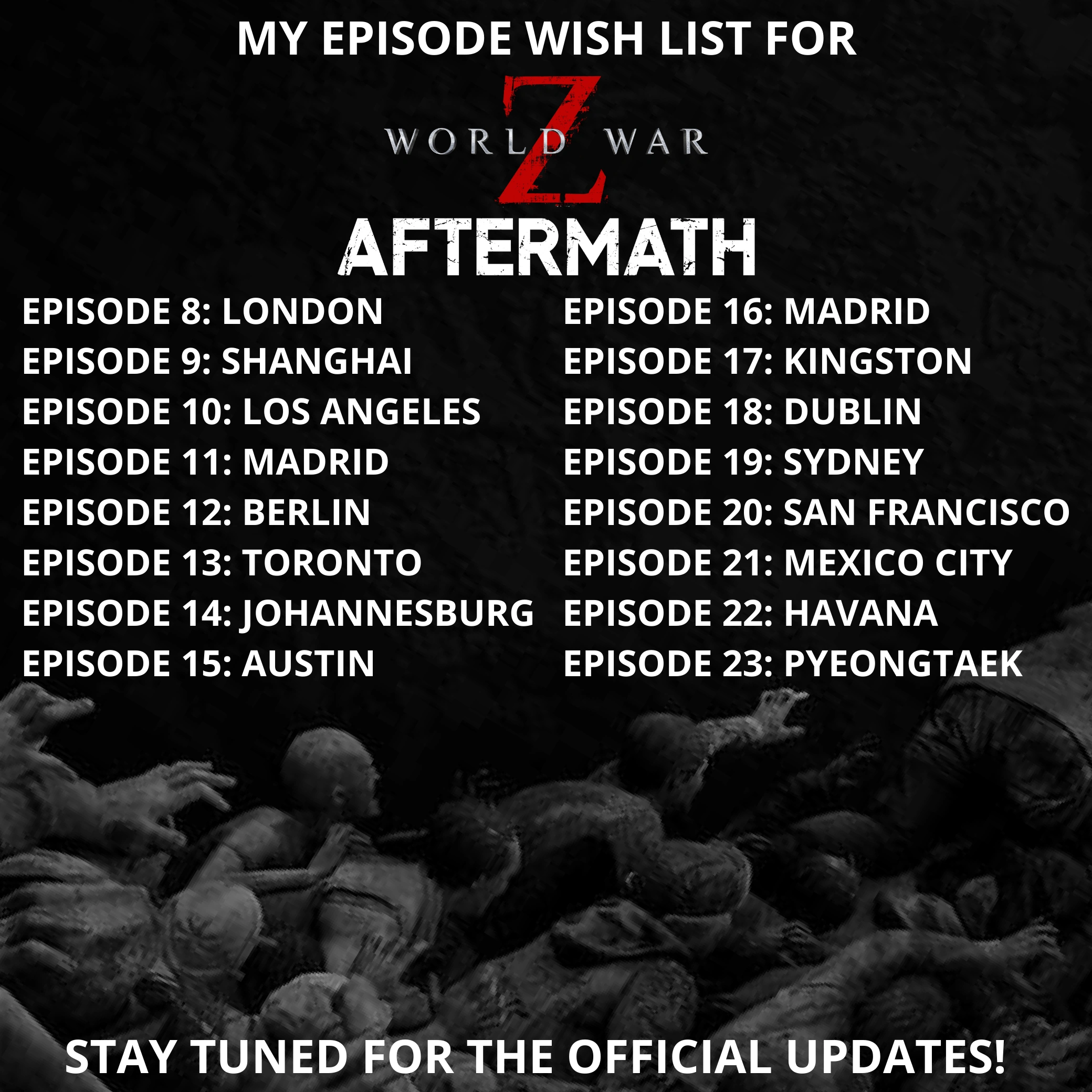 My World War Z (video game) Episode Wish List Fandom