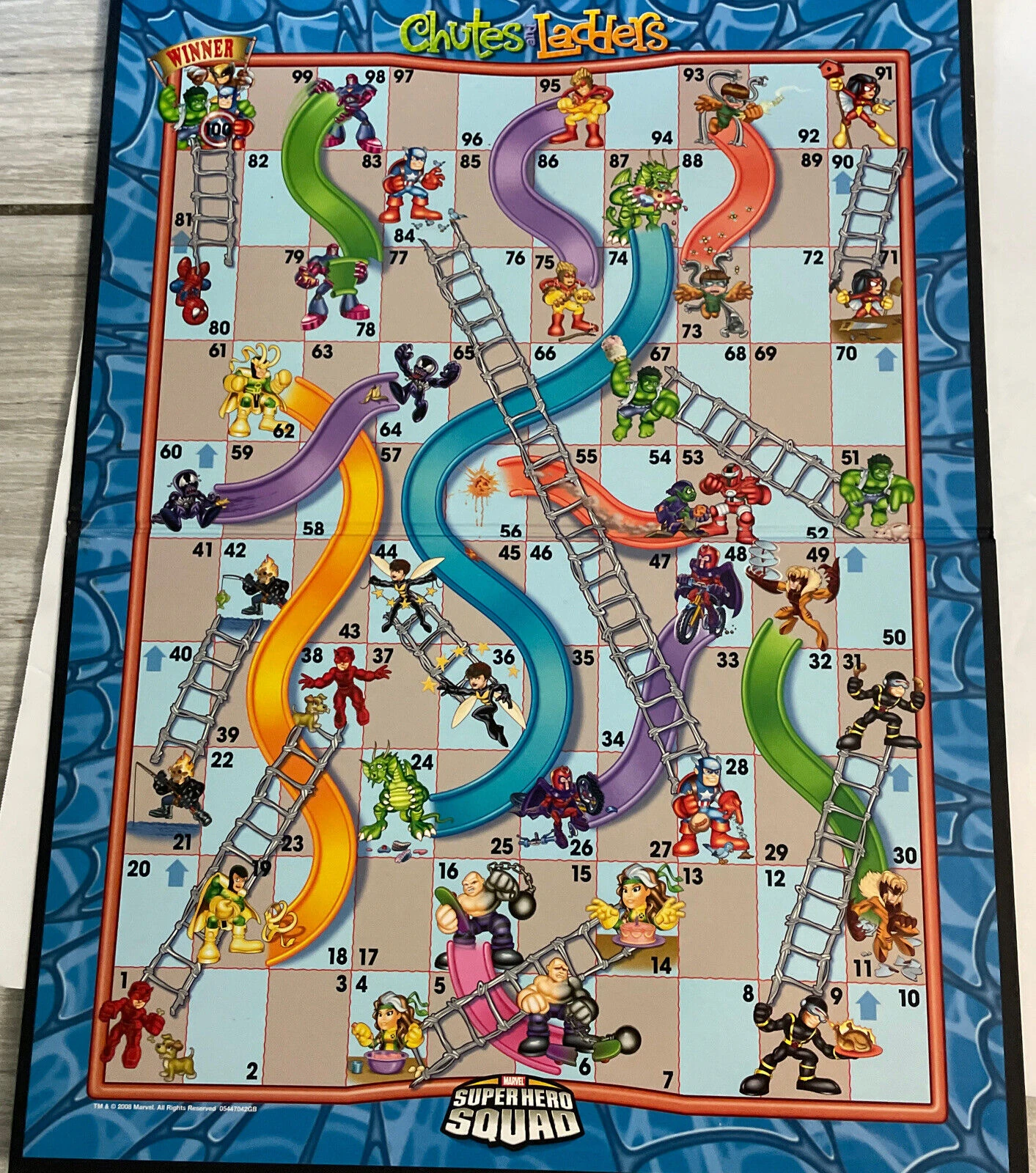 Found this Marvel themed Chutes and Ladders board game, and I can't stop laughing Fandom