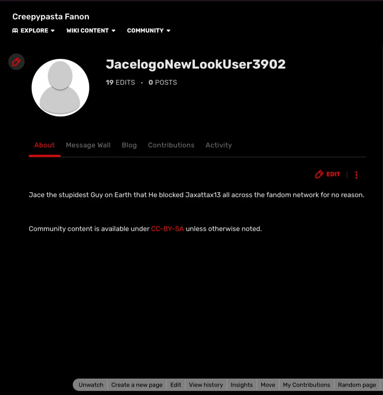 Look what I did to Jace’s User Page on the Creepypasta Fanon Wiki? | Fandom
