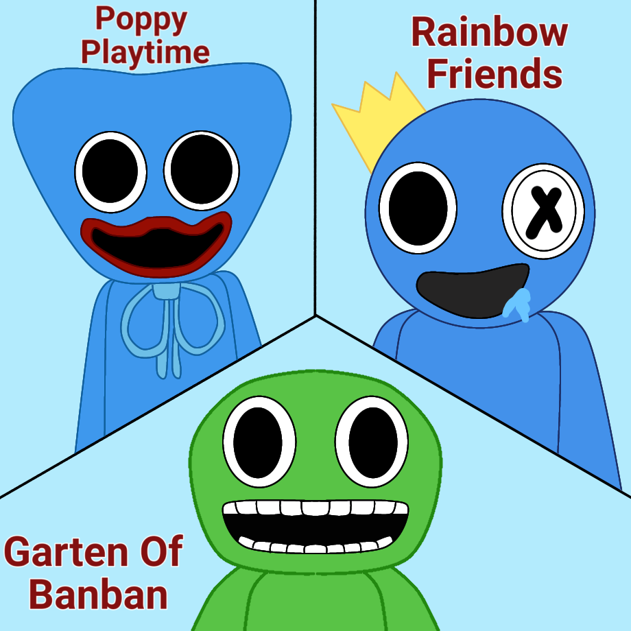 Blue x Green, Rainbow Friends vs GARTEN of BANBAN, Rainbow Friends 2