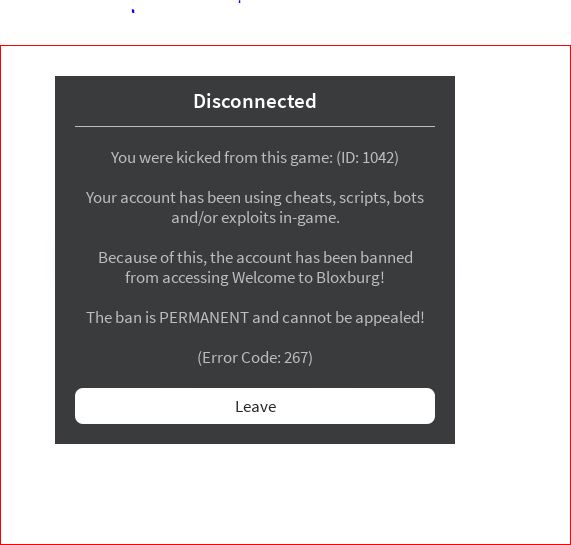 Banned Fandom - roblox error code 267 bloxburg