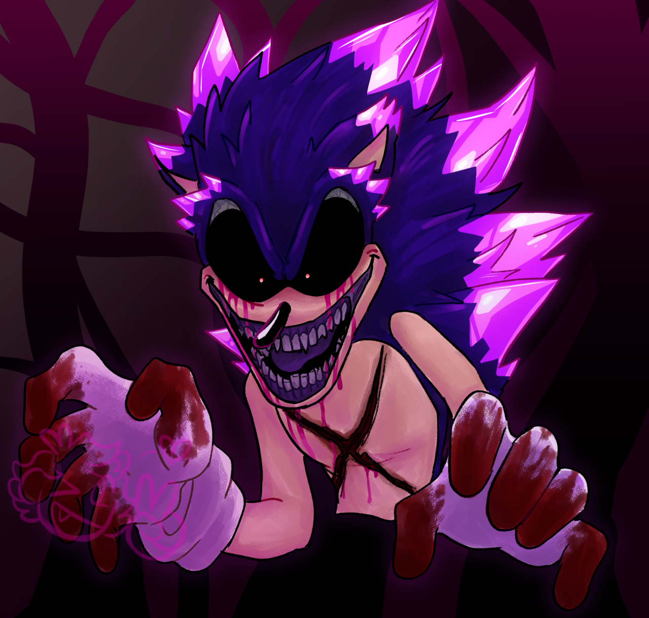 Gore/Fanart] Sonic.EXE One last round - Time is out! : r/DigitalArt