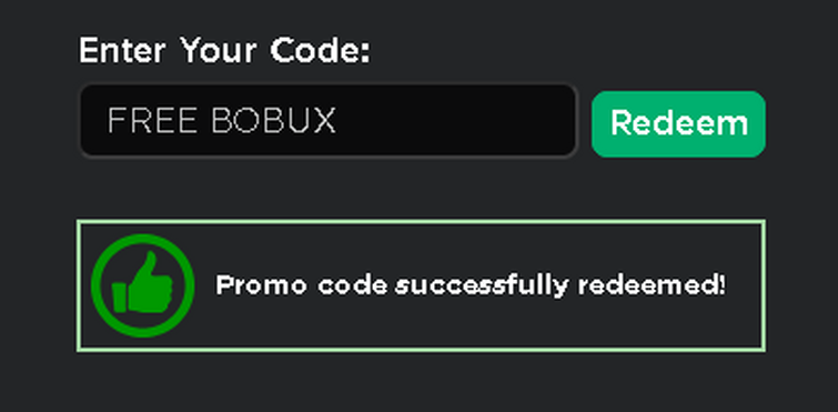 código roblox robux