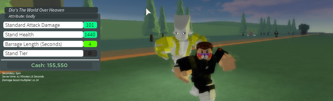 Trading Godly Dio The World Oh Fandom - roblox stand upright dio's the world
