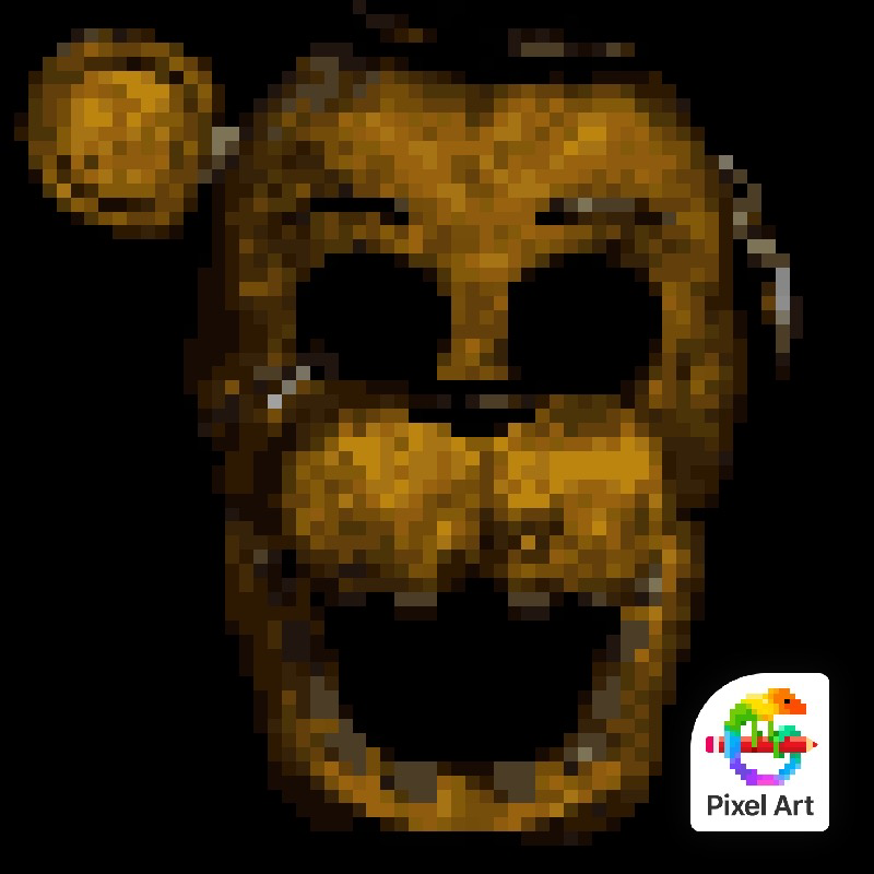 Pixilart - Withered Golden Freddy jumpscare uploaded by Fire-Playz08